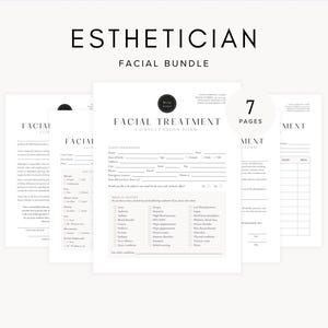 Facial Treatment Forms - Editable Esthetician Templates, Facial Consultation Forms, Digital Facial Consent Forms, Esthetician Form Bundle