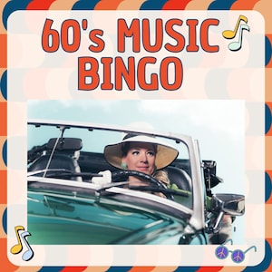 Tarjetas de bingo musical de los años 60