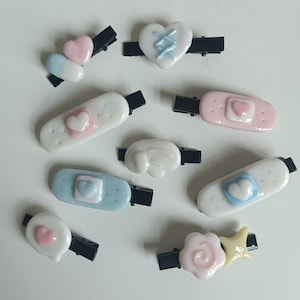 Handmade Clay Hairclips Tenshi Kaiwai Yami Kawaii Jirai Kei Lolita Fashion Decora Pastel Gyaru Japanese Alt Inspired Clay Hair Accessories
