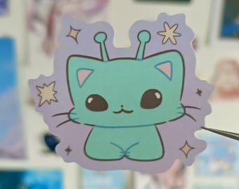 Alien Cat Glorp Sticker | Silly Alien Cat Sticker | Alien Meme Cat Sticker | Glorp Cat Sticker | Alien Cat Sticker
