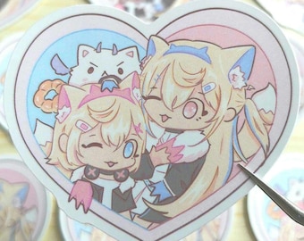 autocollant Hololive Fuwamoco | autocollant holographique | Fuwamoco | autocollant holographique | autocollant anglais Hololive | Fuwamoco Hololive | Sticker Vtuber