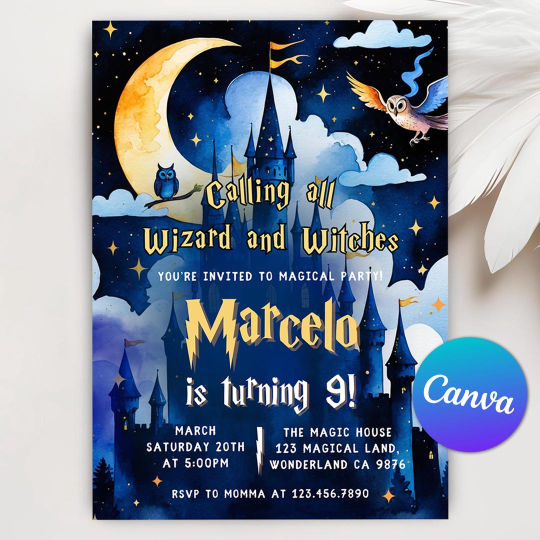 Practical Magic Invitations Magical Birthday Invitation, Wizards Witches Birthday Invitation, Magic ...
