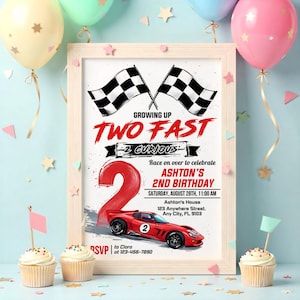 Two fast invites,Two fast Invitations,Two fast Invite,racing car invites,race car invitations,race car invites,race car invitation,Two fast Invitation,Race car invite,editable invitation,Canva Template,2nd birthday,birthday boy,second birthday