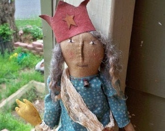 PDF Downloadable Pattern - Primitive Liberty Lady Doll - E-Pattern - Hafair