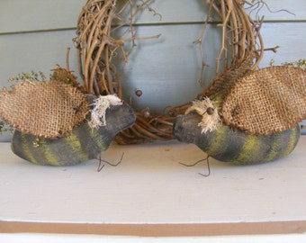 PDF Pattern - Primitive Busy Bees, Primitive Doll, Primitive Bees, Garden Bees