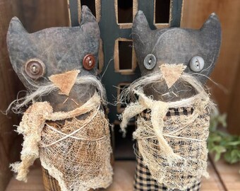 Prairie Kitty Bowl Filler, Primitive Cat, Old Barn Cat, Primitive, Farmhouse