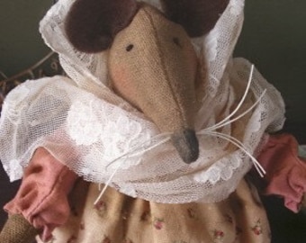 PDF Doll Pattern - Betsy the Country Mouse  Doll - EPattern