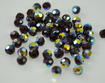 25 Mocha AB Swarovski Crystals - 6mm Round