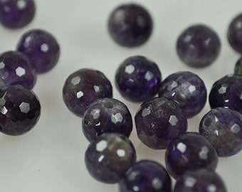 58 Faceted Amethyst Beads - 7mm