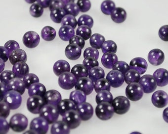 50 Amethyst Round Beads (7-8mm) (AME-001)