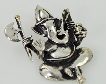 PRICE REDUCED - Sterling Silver Ganesh Pendant with Hidden Bale