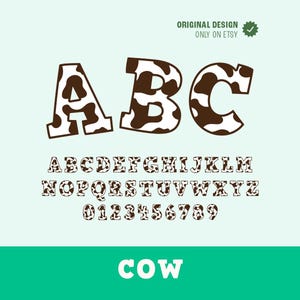 Cow Print Letters A-Z SVG | Farm Animal Font (Digital Download)