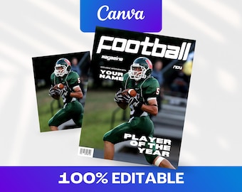 Football Magazine Cover Canva Template | Custom Sports Cover (Digital)