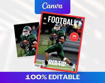 Sports Magazine Template | American Football Theme | 20 Page Canva ...