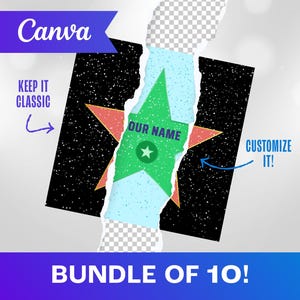表彰スター賞テンプレート | Canva | デジタルダウンロード | 教師への感謝 | 卒業祝い | 誕生日、結婚祝い