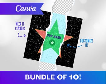 Recognition Star Award Canva Template: Customizable Gift (Digital Download)