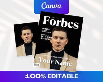 Customizable Magazine Cover Template | Canva DIY Gift (Digital Download)