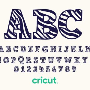 Zebra Animal Print SVG Letters  A-Z | DIY SVGs | Birthday Party svg | Cut files for Cricut and Silhouette | PNG Letters | Playroom Pattern