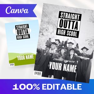 High School Graduation Magazine Cover Canva Template | Custom Magazine Cover | Canva Magazine | Canva Template | Digital Magazine Template