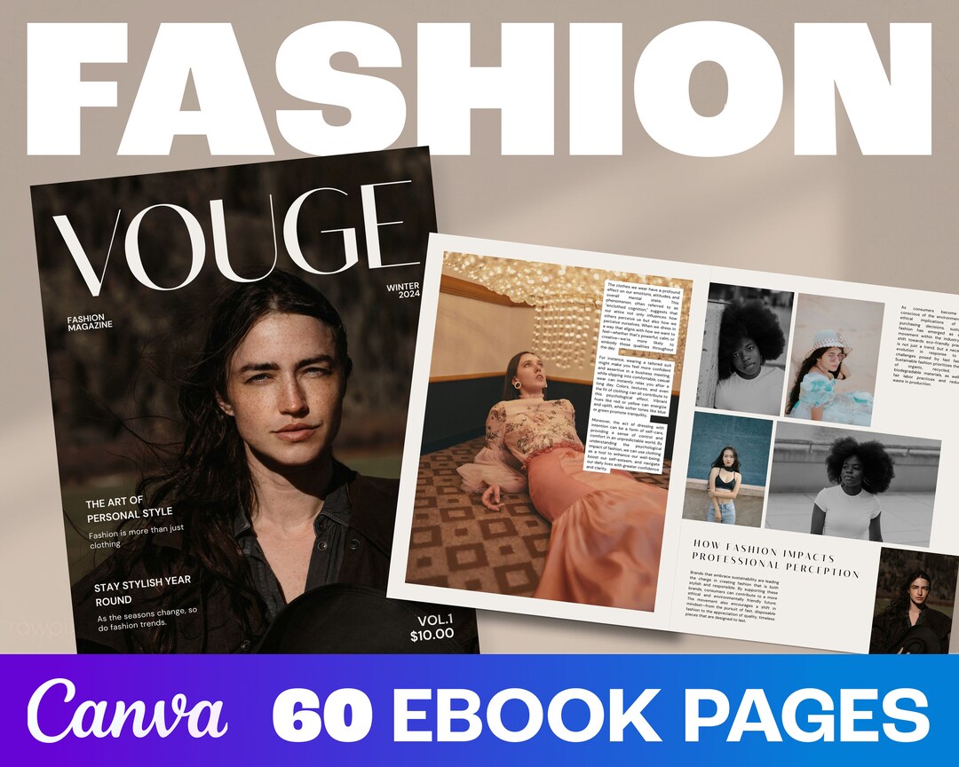 Modelo de eBook de Moda Minimalista para Canva | 60 Designs de Página ...