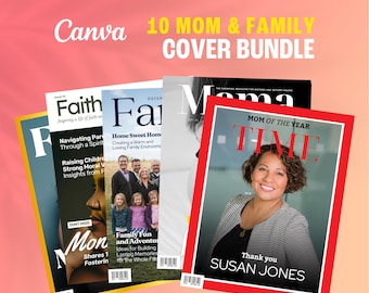 Customizable Magazine Cover Template | DIY Family Gift (Canva)