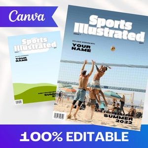 Sport Magazin Cover Canva Vorlage | Benutzerdefinierte Magazin-Cover | Canva Magazin | Canva Vorlage | Digitale Vorlage | Sport Illustrierte Männer