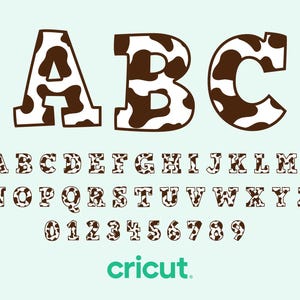 Cow Animal Print SVG Letters A-Z | DIY SVGs | Cut File Cricut | Birthday Party svg | Silhouette Cut Files | PNG Letters | Playroom Pattern