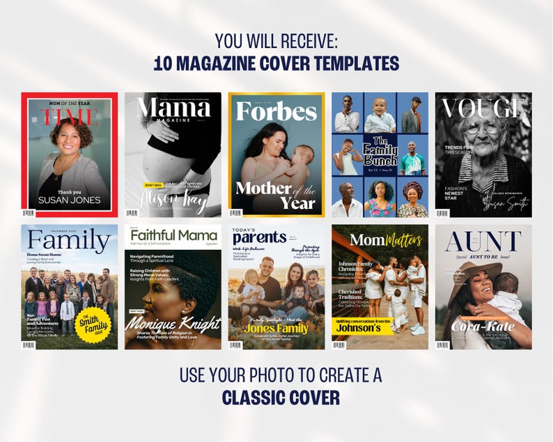Magazine Include Customizable Magazine Cover Template | DIY Family Gift (canva) - Etsy