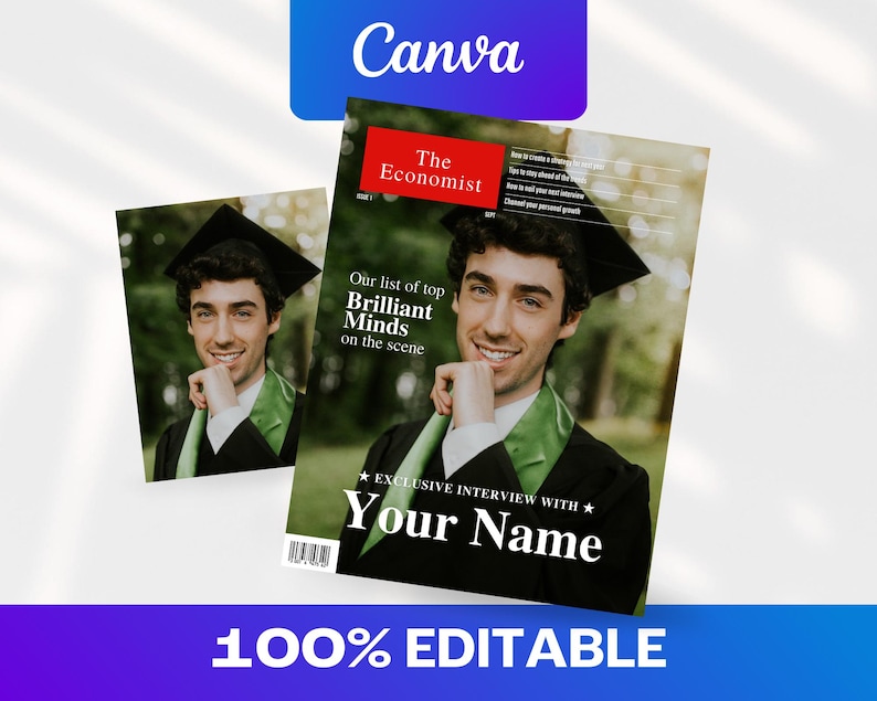 Customizable Magazine Cover Template | Canva DIY Design (Digital Download) image 1