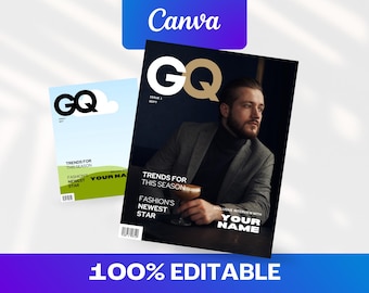 Plantilla de portada de moda masculina: Diseño editorial moderno de Canva