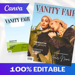 Fashion Magazine Cover Canva Template | Custom Magazine Cover | Canva Magazine | Canva Template | Digital Magazine Template | Teen Magazine