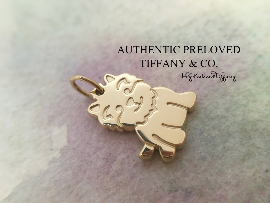 Excellent Authentic Preloved Tiffany & Co. Yorkie Dog Yellow Gold