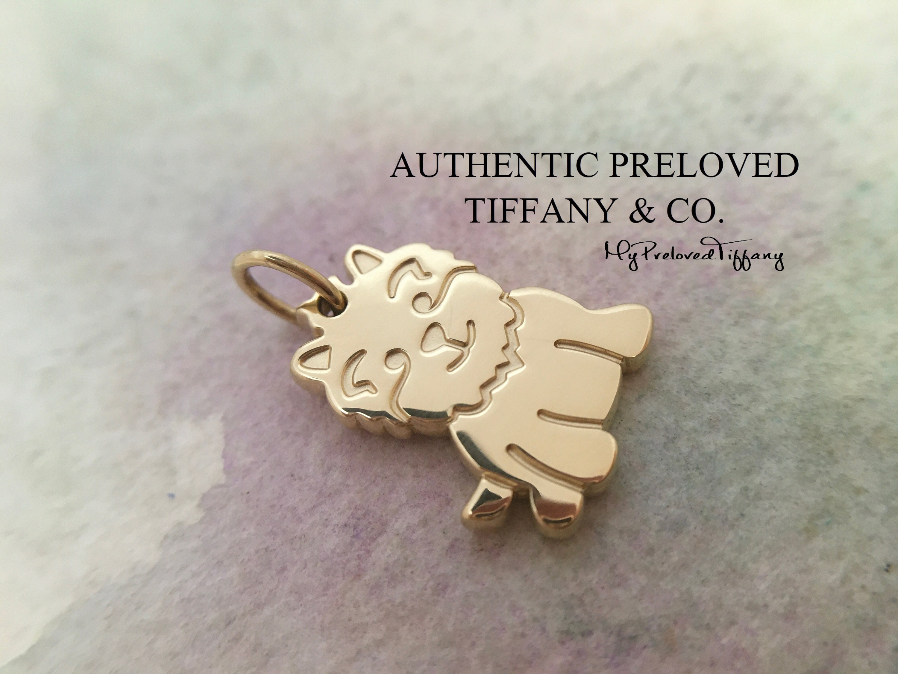 Excellent Authentic Preloved Tiffany & Co. Yorkie Dog Yellow Gold