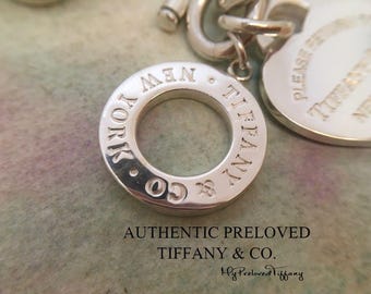 Authentic Tiffany Co Return To Medium Heart Link Toggle Bracelet Silver 