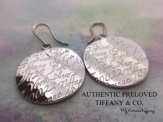 Excellent Authentic Preloved Tiffany Co. Notes Wavy Round Hook Earrings Silver Etsy