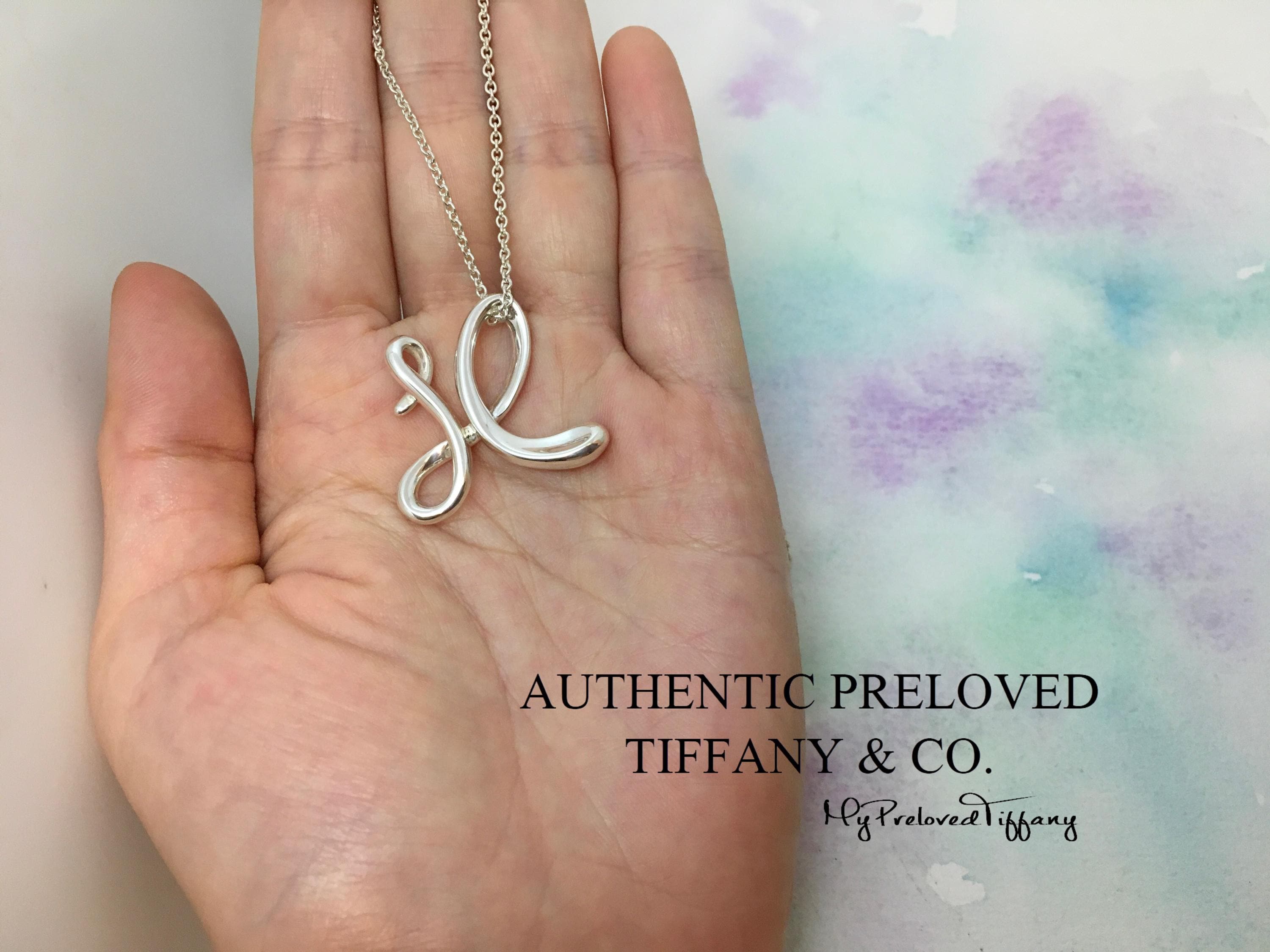 美品 Tiffany ネックレス イニシャル F レター スターリングシルバー 美品 Tiffany ネックレス イニシャル F レター スターリングシルバー