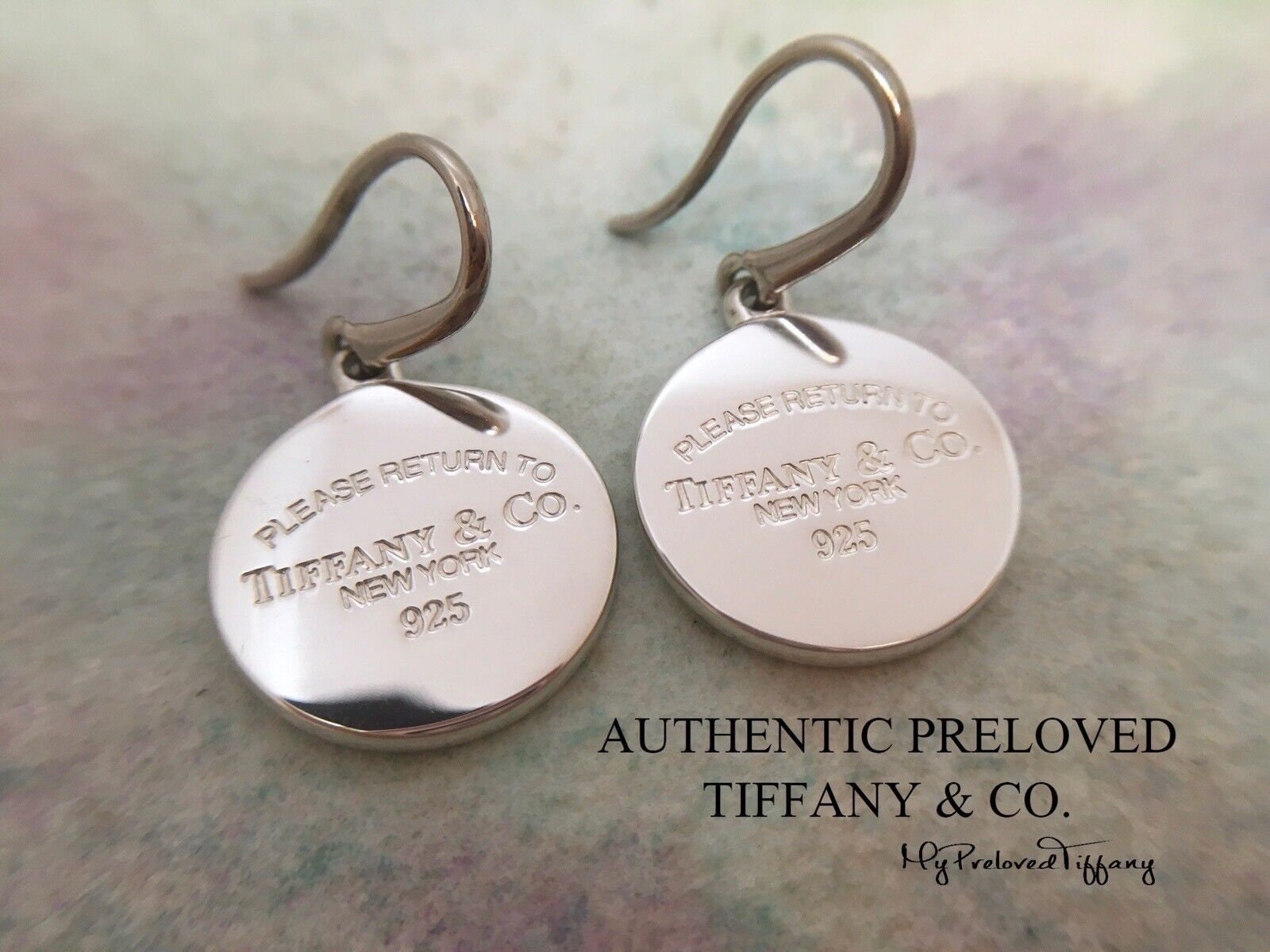 Tiffany & Co. 925シルバー RETURN TO ピアス Authentic Preloved Tiffany & Co. Return to Round Disc Hook Drop