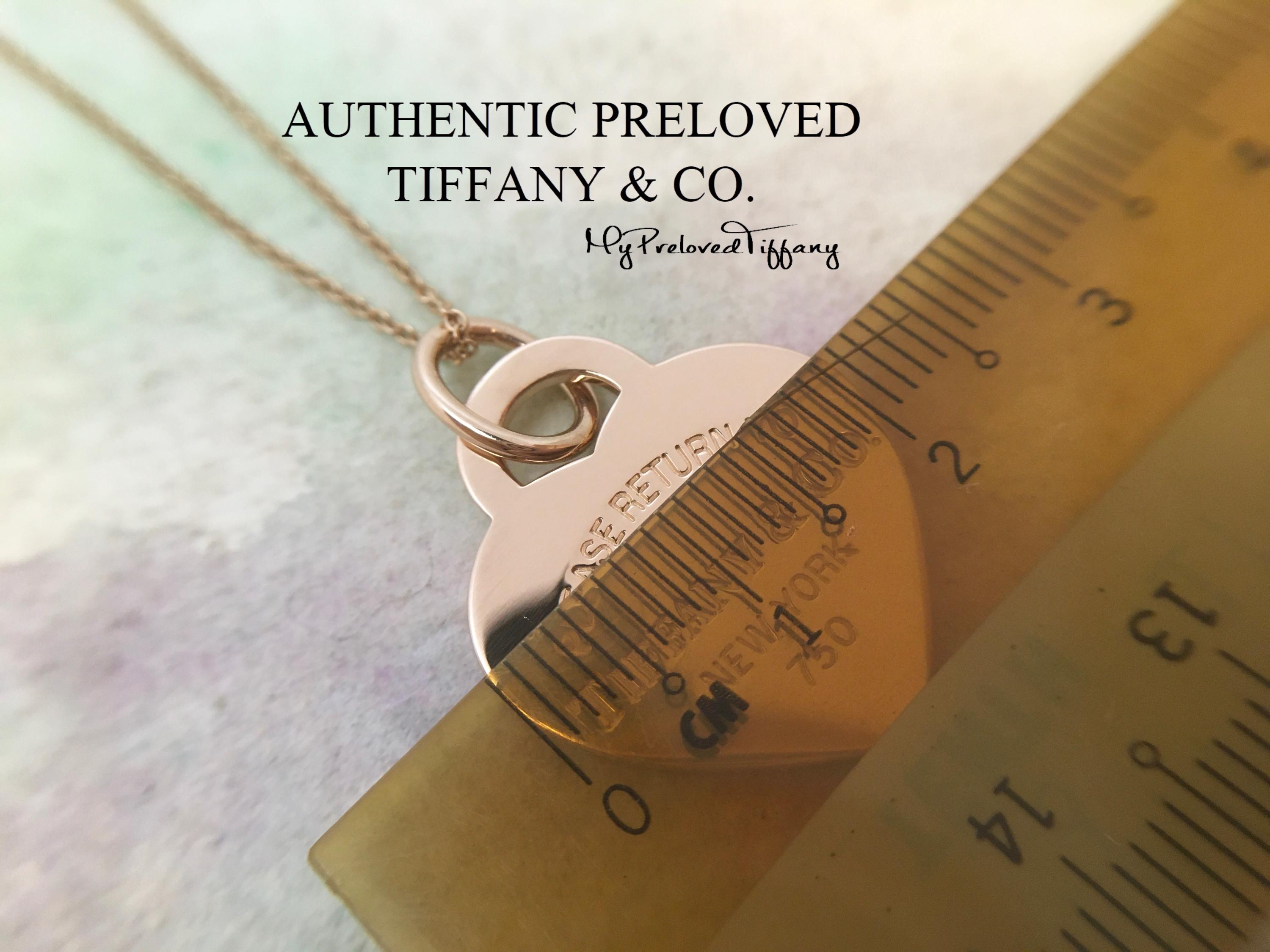 Excellent Authentic Tiffany & Co. Return to 750 18k Rose Gold 2cm