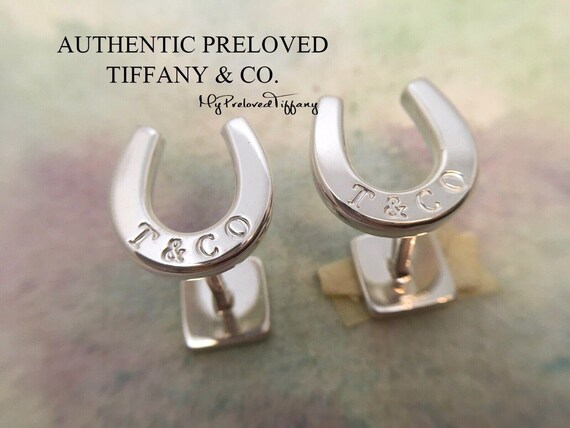 Tiffany & Co. ホースシュー カフリンクス シルバー 優れた本物の中古品、ティファニーロゴ入りホースシューシルバーカフス