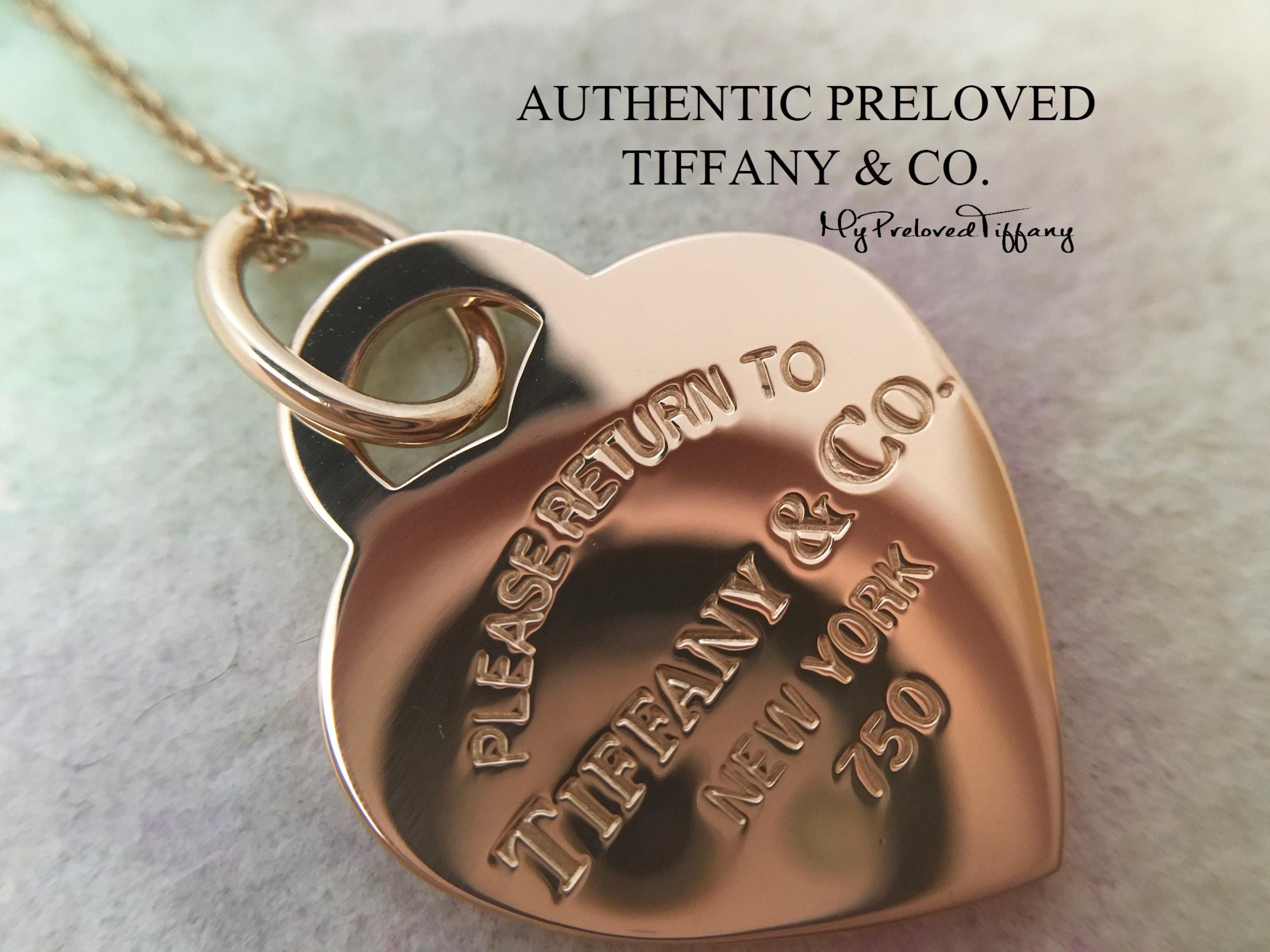 Excellent Authentic Tiffany & Co. Return to 750 18k Rose Gold 2cm