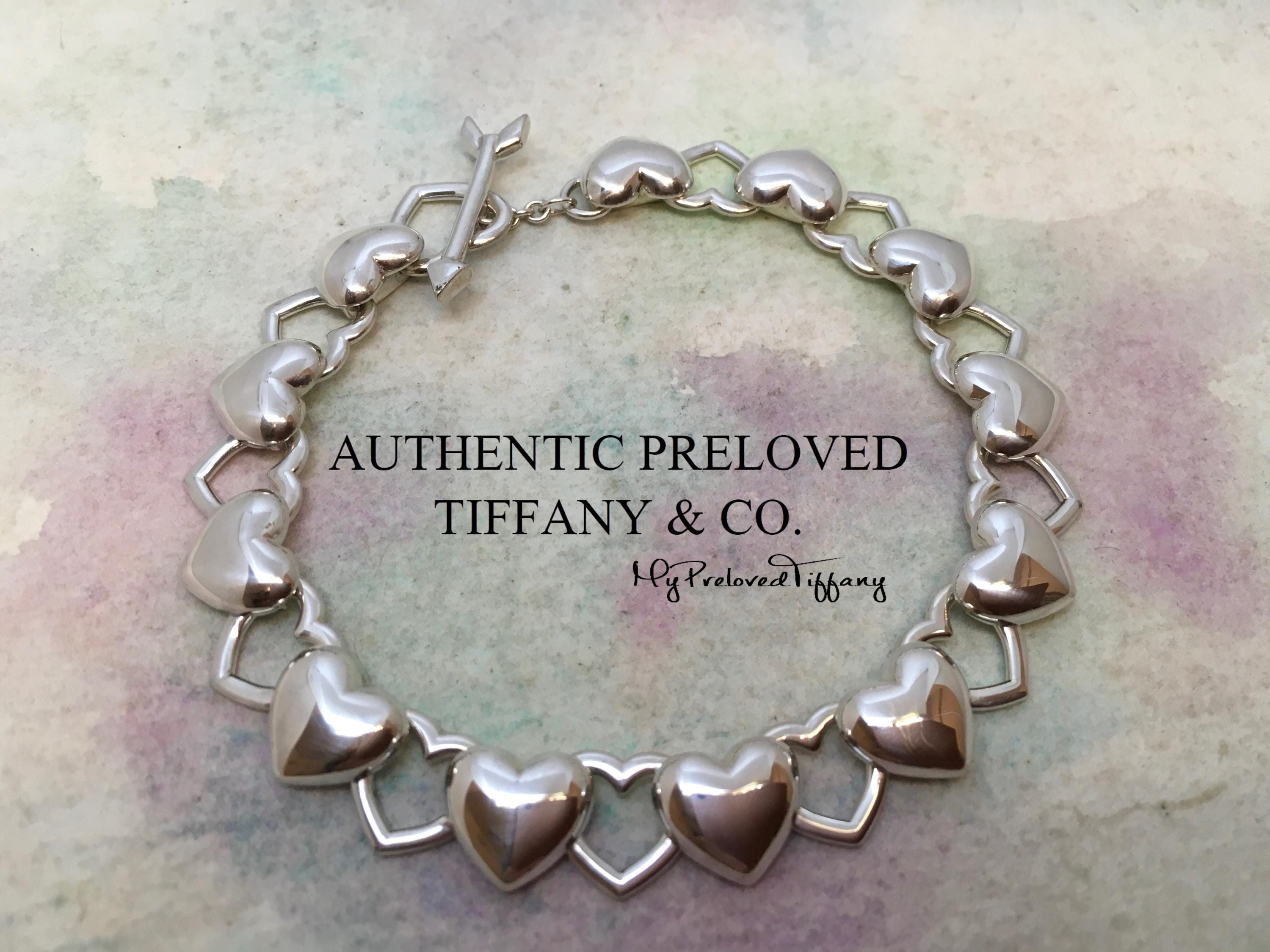 Excellent Authentic Vintage Tiffany & Co. Double Puff Heart Toggle 
