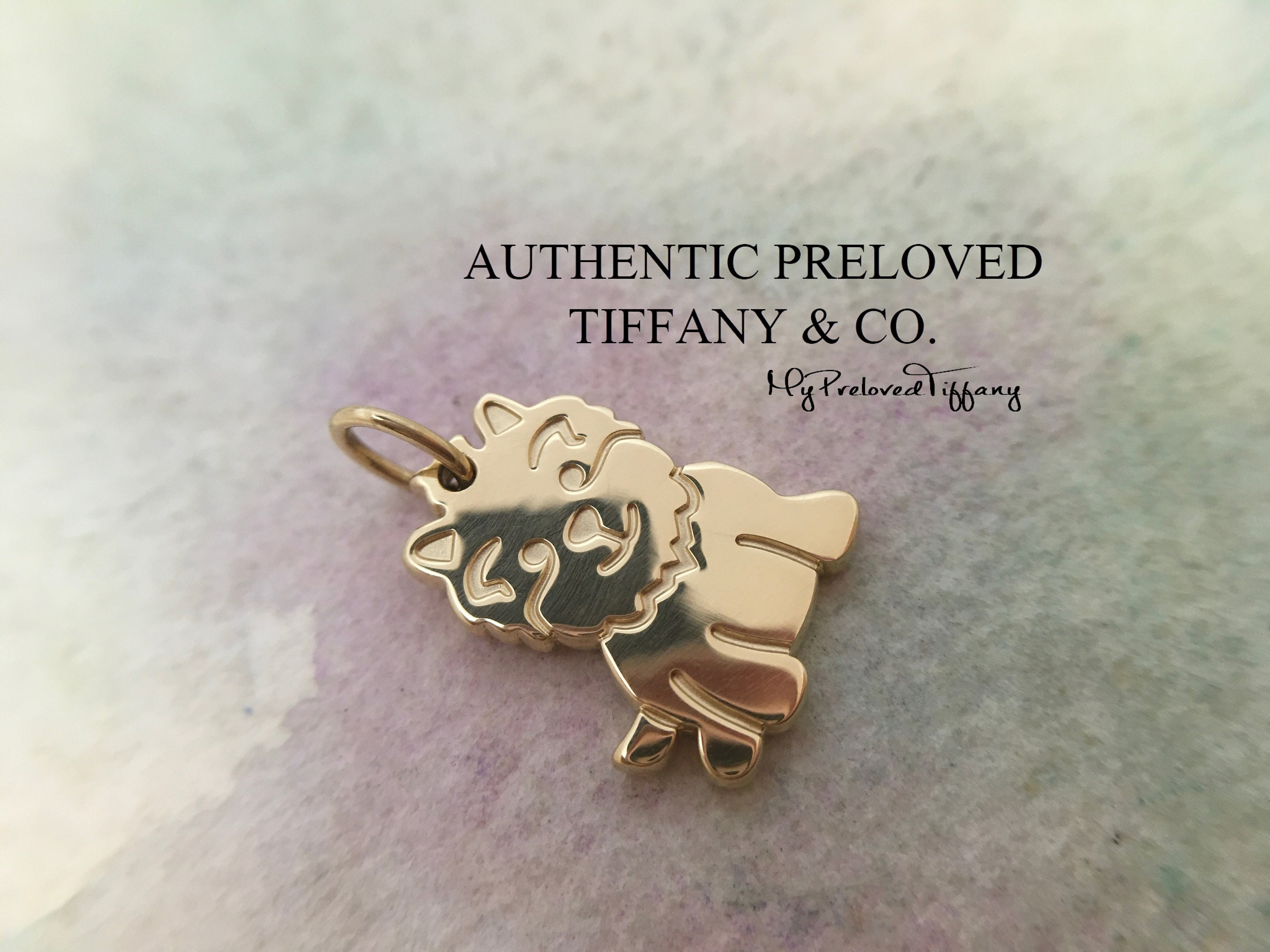 Excellent Authentic Preloved Tiffany & Co. Yorkie Dog Yellow Gold