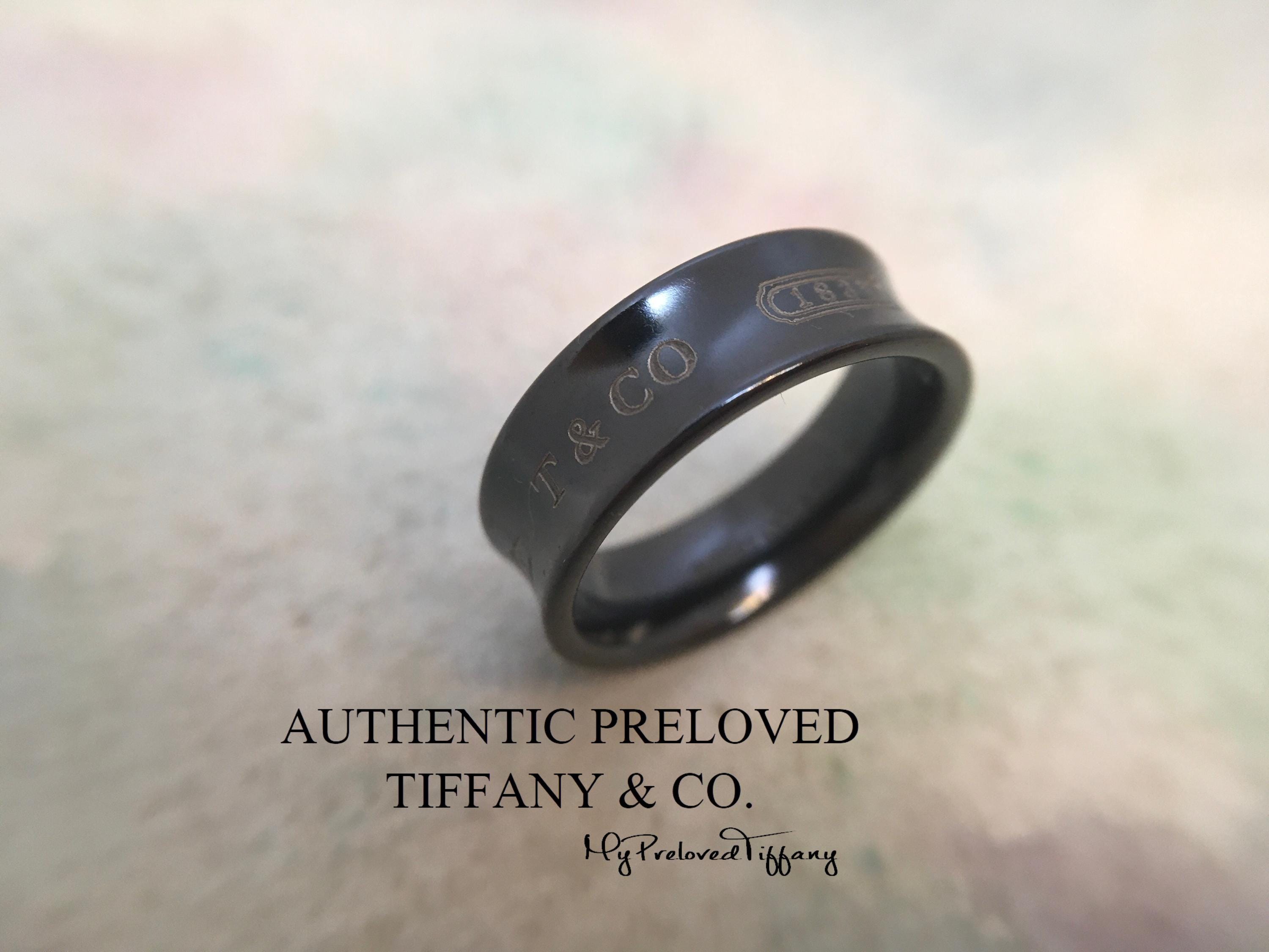 Excellent Authentic Tiffany & Co. 1837 Medium Titanium Ring 8.25
