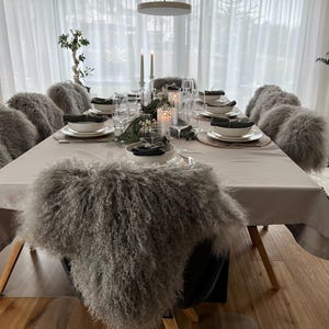 XXL Tibetan lambskin | Winter decoration | Finely curly fur | Natural sheepskin | Runner carpet decoration cozy sheepskin
