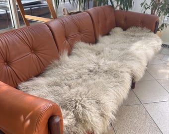 XXL luxury Tibetan lamb Mongolian rug pad underlay carpet 180 cm | Runner carpet decoration sand BOHO beige IMMEDIATELY available again!