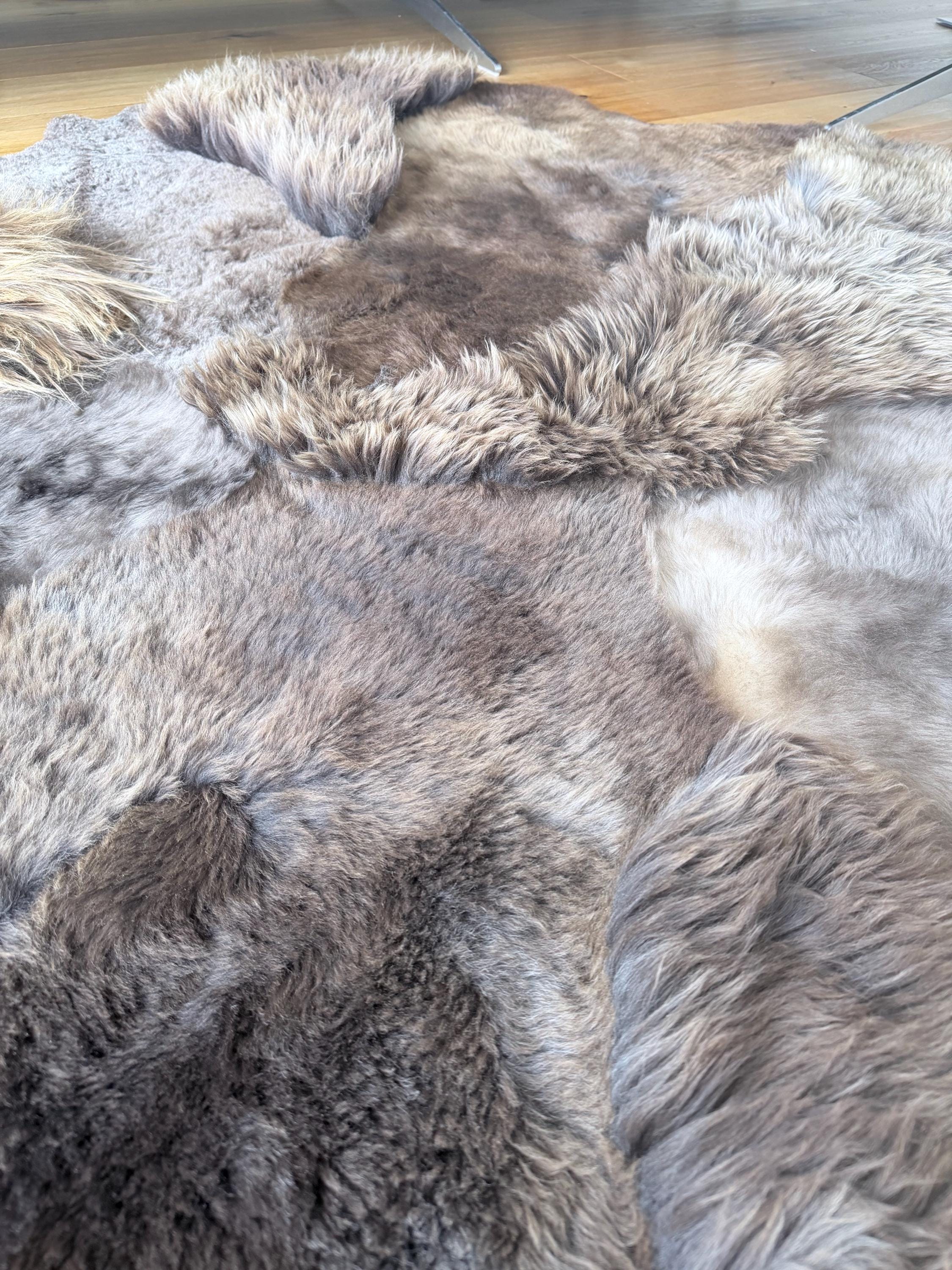 XL Sheepskin Rug, Brown, 180 X 120 Cm – Multilayer Lambskin Rug ...