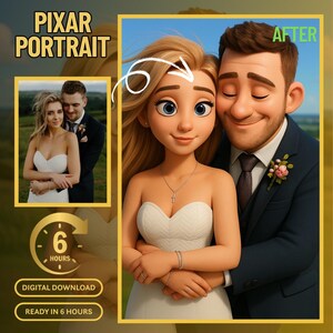Personalized Cartoon Family Portrait, Cartoon Portrait From Photo, Pixar Style Family Portrait from Photo, Custom Family Cartoon Portrait