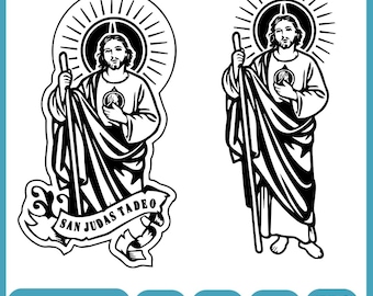San Judas Tadeo laser cut file Svg, San Judas Tadeo Silhouette, San Judas Tadeo Vector, San Judas Tadeo Clipart, San Judas Tadeo Cut File
