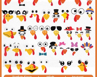 Thanksgiving Turkey Svg Png Bundle, Turkey Face Svg, Thanksgiving Svg, Thanksgiving Png, Turkey Face Bundle Png, Thanksgiving Turkey Png