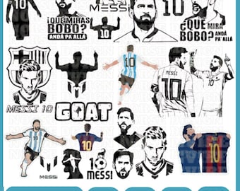 Leo Messi SVG PNG Bundle: Goat Silhouette, Vector Clipart